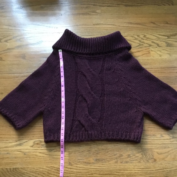 Skovhuus Virgin Wool Alpaca Blend Knit Cropped Burgundy Danish Elegant Sweater - Picture 5 of 7